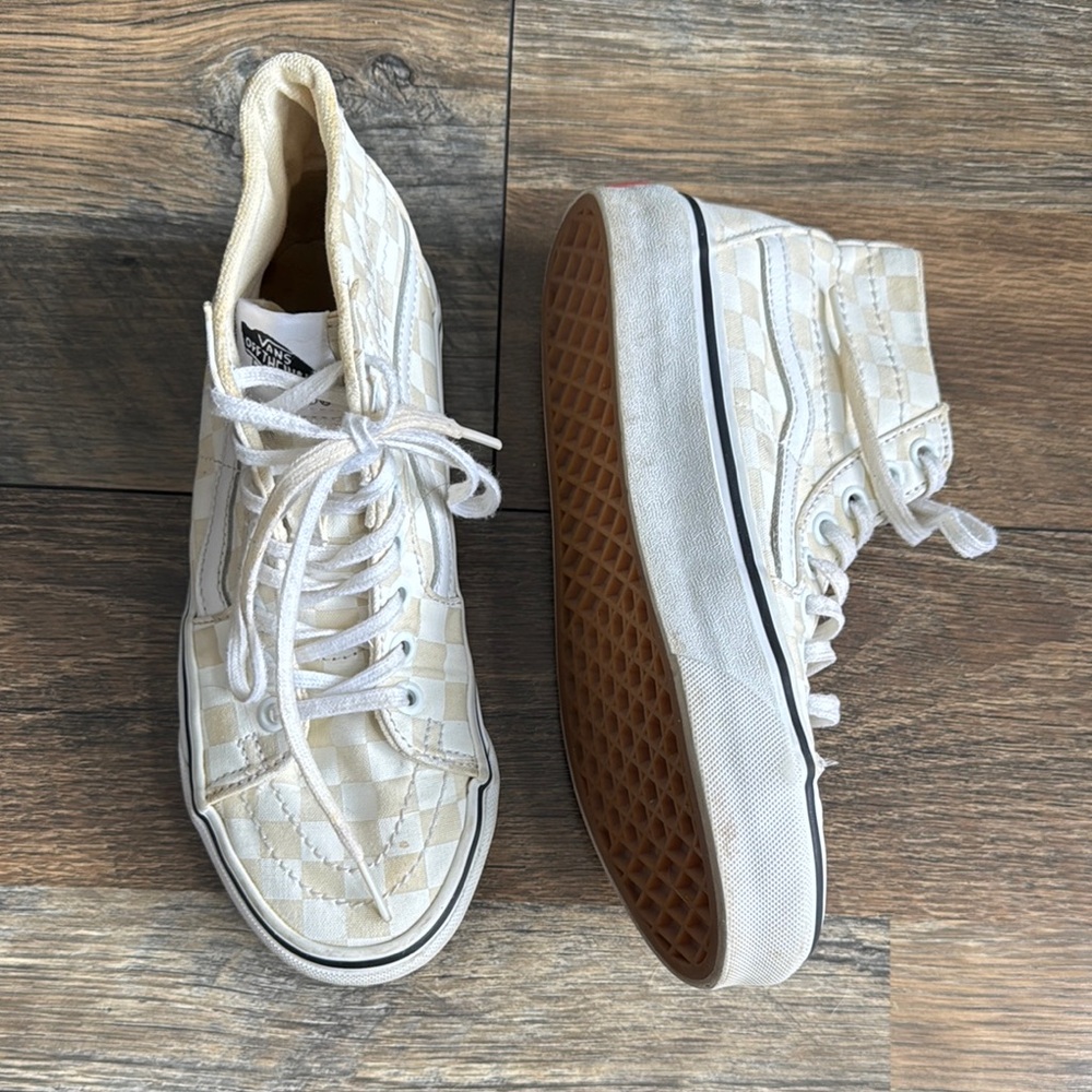 VANS | Sneakers Women’s size 5.5 SK8-HI TAPERED White CHECKERBOARD Skate